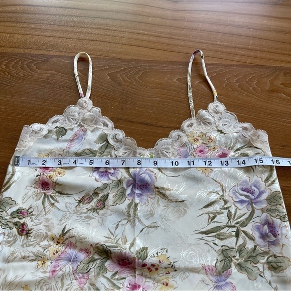 Vintage Slip Dress Belle Soiree Lingerie Nightie Floral Satin Romantic Lace - Picture 11 of 15